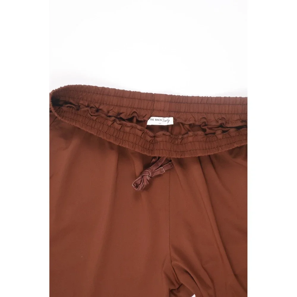 The Back Forty Womens Shorts Athletic Lounge Brown Solid 2XL Excellent